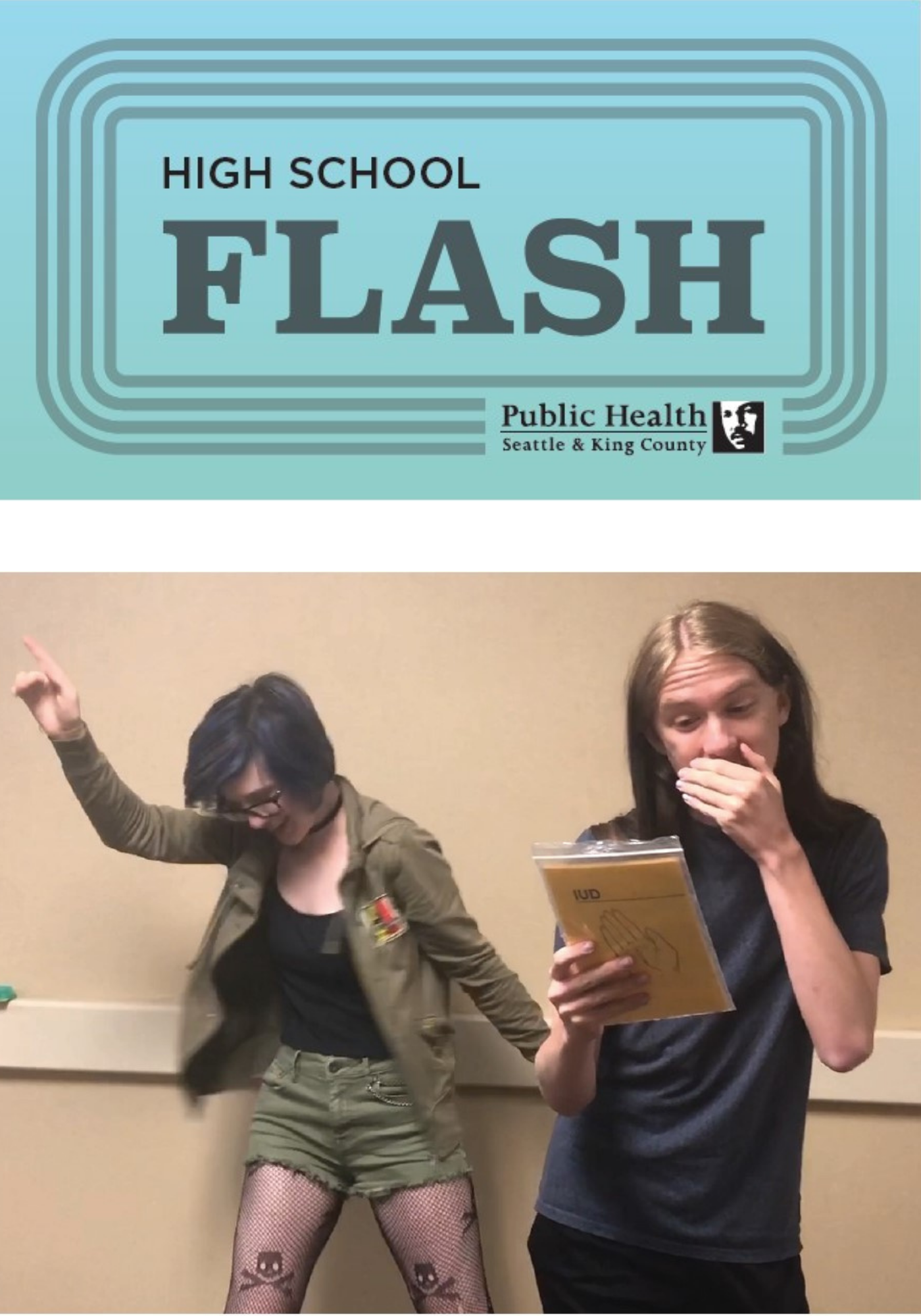 Two teens act out a scene in front of the camera